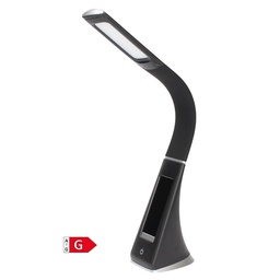 [204205001] Lampe à bras articulé LED Batua avec montre numérique 5 W noire