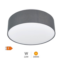 [203605069] Plafonnier LED en tissu Kasker 22 W 3000K à 6500K réglable gris