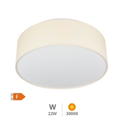 [203605070] Plafonnier LED en tissu Kasker 22 W 3000K à 6500K réglable Beige