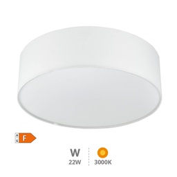 [203605071] Plafonnier LED en tissu Kasker 22 W 3000K à 6500K réglable blanc