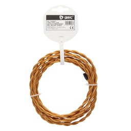 [101025017] Cable textil 2,5M (2x0.75mm) trenzado Dorado