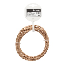 [101025020] Câble en tissu 2,5 M (2x0,75 mm) torsadé Marron clair