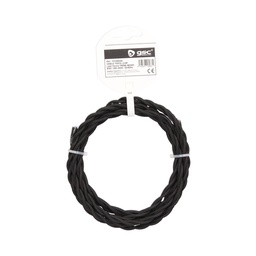 [101025022] Câble en tissu 2,5 M (2x0,75 mm) torsadé Noir