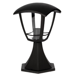 [201640003] Farol de jardín sobremuro Serie Barli E27 Negro