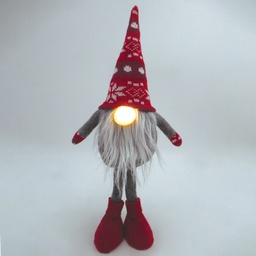 [204690110] Gnomo de Natal LED de pé Kazbo 40 cm 2 x CR2032 Vermelho e Cinzento