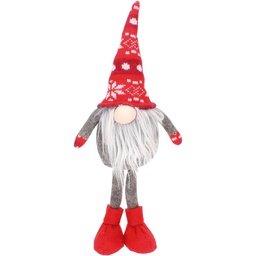 [204690112] Standing LED Christmas Gnome Kazbo 50 - 72cm 2xCR2032 Red and Grey