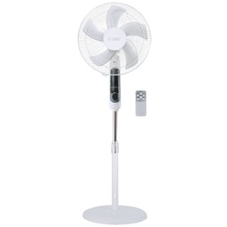 [300000023] Ventilateur sur pied Lungra avec commande et minuterie Ø43cm 50W Blanc