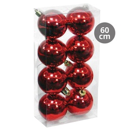 [204635004] Pack 8 bolas Navidad 6cm ACABADO BRILLO ROJO