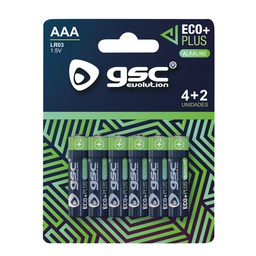 [106000052] GSC EcoPlus alkaline LR03 (AAA) Battery 6pcs/pack