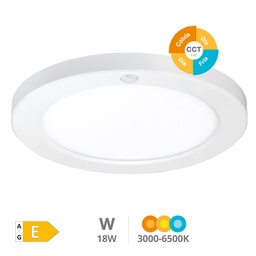 [201010007] Downlight LED Bario empotramiento regulable con sensor movimiento y crepuscular 18W 3000K a 6500K regulable